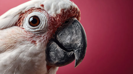 This stunning close-up showcases the intricate details of a white cockatooの素材