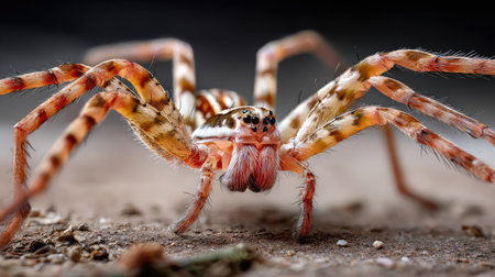 A stunning close-up of a colorful spider showcasing intricate details and patterns. This image captures the natural beauty of wildlife in its environment.の素材
