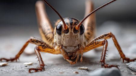 This stunning close-up image captures the intricate details of a grasshopper, showcasing its vibrant colors and unique features. Perfect for nature enthusiasts!の素材