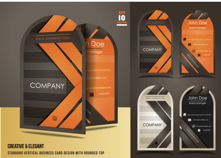 Creative & elegant standard vertical business card design with rounded topのイラスト素材