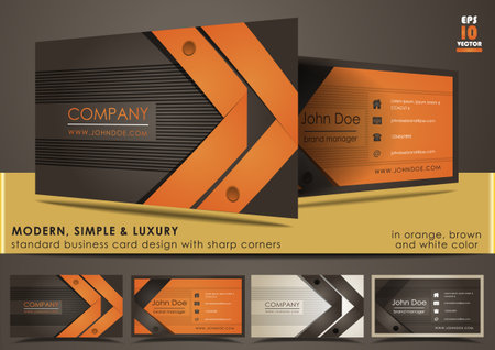 Modern, simple & luxury standard business card design with sharp cornersのイラスト素材