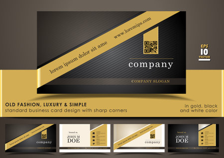 Old fashion, luxury & simple standard business card design with sharp cornersのイラスト素材