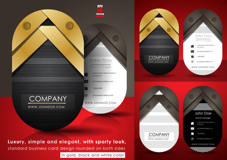 Luxury business card design rounded on both sidesのイラスト素材