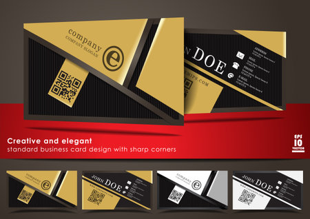 Creative and elegant business card design with sharp cornersのイラスト素材