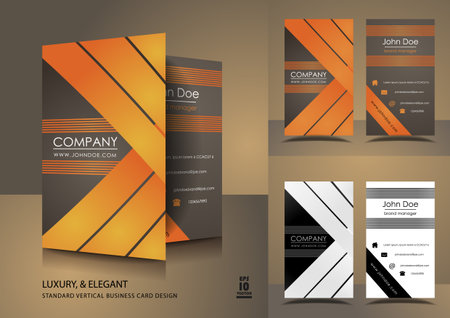 Vertical business cards in brown and orangeのイラスト素材