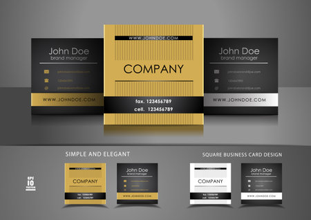 Simple square business card designのイラスト素材