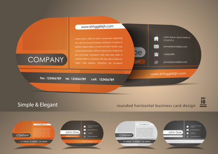 Rounded orange business cardのイラスト素材