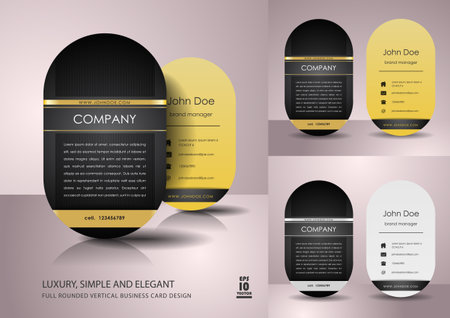 Full rounded vertical business cardのイラスト素材