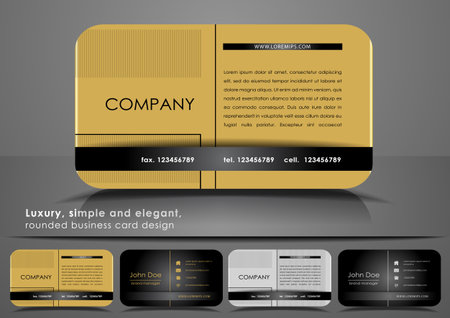 Golden rounded business cardのイラスト素材