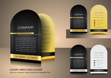 Top rounded black business cardのイラスト素材
