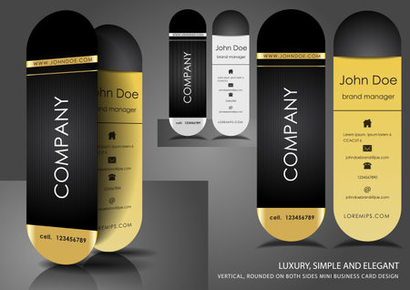 Vertical rounded mini business cardsのイラスト素材