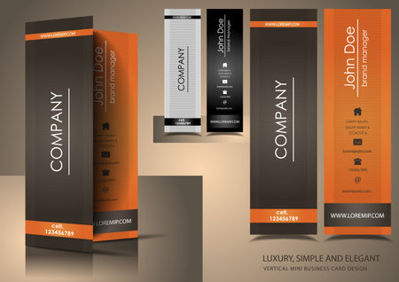 Brown mini business cardのイラスト素材