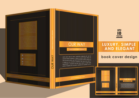 Brown book cover designのイラスト素材