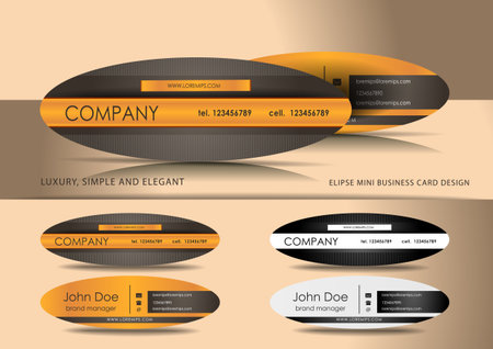 Mini elipse business cardsのイラスト素材