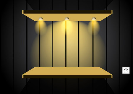 Shelf in dark roomのイラスト素材