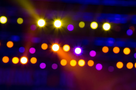 Defocused stage lights in different colors.