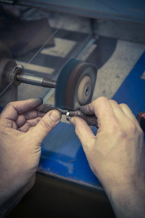 Process of wedding ring crafting.の写真素材