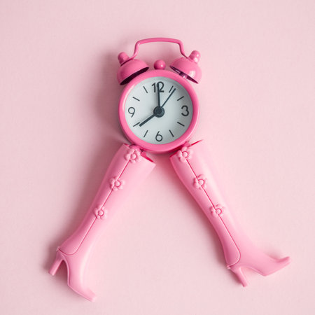 Walking clock minimal creative concept.の写真素材