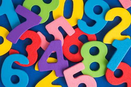 Colorful numbers background minimal creative concept.