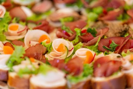 Fresh appetizer bruschetta close upの写真素材