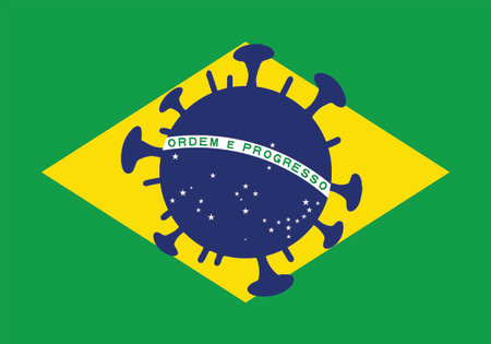 Brazil flag coronavirus covid-19 creative concept.の写真素材