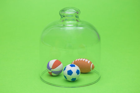 Team sport in quarantine minimal creative coronavirus concept.の写真素材