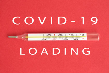 Thermometer in form of loading bar minimal creative coronavirus concept.