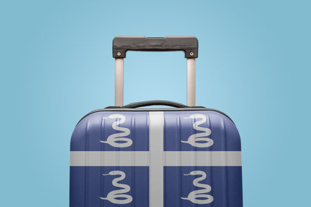 Suitcase with Martinique flag design travel Caribbean America concept.の写真素材
