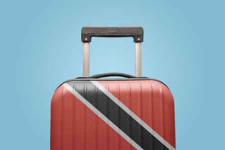 Suitcase with Trinidad and Tobago flag design travel Caribbean America concept.の写真素材
