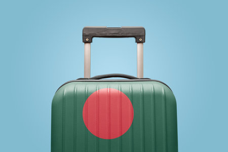 Suitcase with Bangladesh flag design travel Asia concept.の写真素材