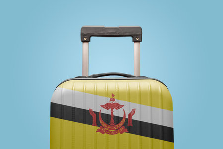 Suitcase with Bruneian flag design travel Asia concept.の写真素材