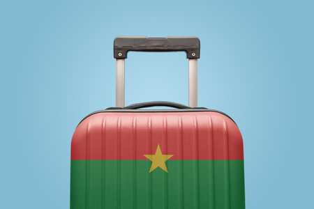 Suitcase with Burkina Faso flag design travel Africa concept.の写真素材