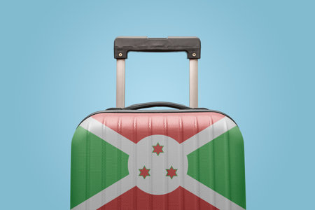 Suitcase with Burundi flag design travel Africa concept.の写真素材