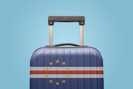 Suitcase with Cape Verde flag design travel Africa concept.の写真素材