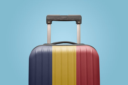 Suitcase with Chad flag design travel Africa concept.の写真素材