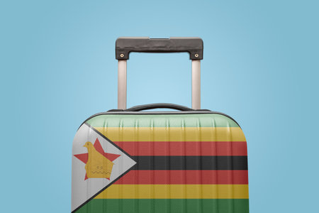 Suitcase with Zimbabwe flag design travel Africa concept.の写真素材