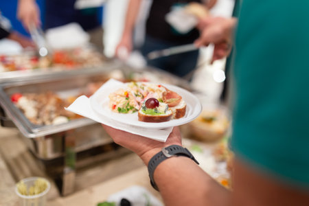 Self service buffet catering food conceptの写真素材