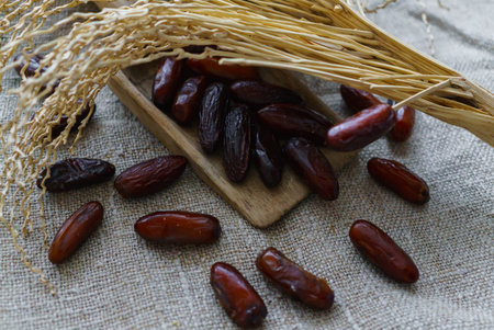 Fresh dates with a dry branch from dates.