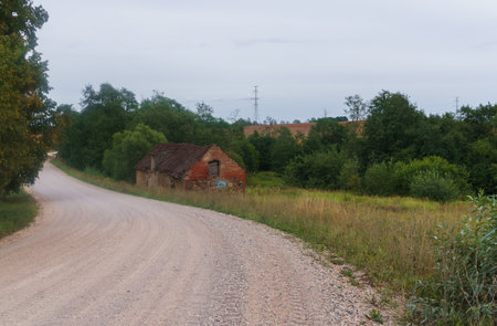 The ancient buildings of the early twentieth century that have survived to this day. Old stone housesの写真素材