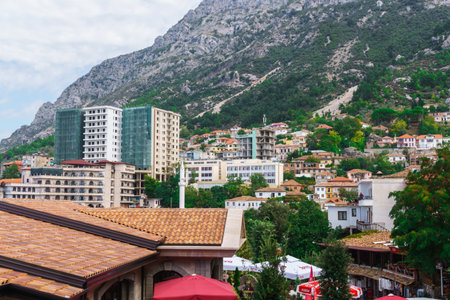KRUJA, ALBANIA -September 2018: view of the city, the city of the birth of the national hero Scanderbeg.のeditorial素材