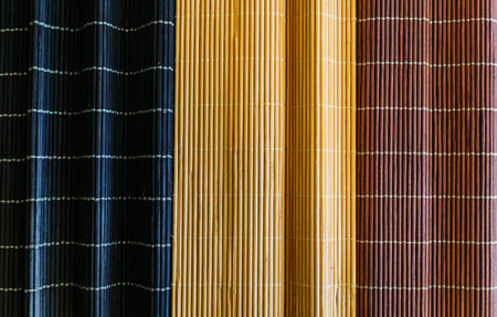 Multicolored napkins on a table of crocodile.の写真素材