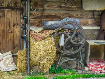 Old traditional abandoned buildings in the village.Country lifeの写真素材