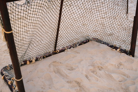 A Soccer gate on the baltic beachの写真素材