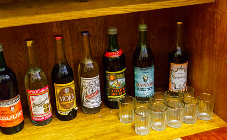 samples of alcohol, which was produced in the eighties in the USSRのeditorial素材