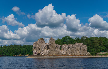 Ruins of the castle in Koknese in Latvia.July 2017の写真素材