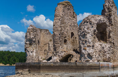 Ruins of the castle in Koknese in Latvia.July 2017の写真素材