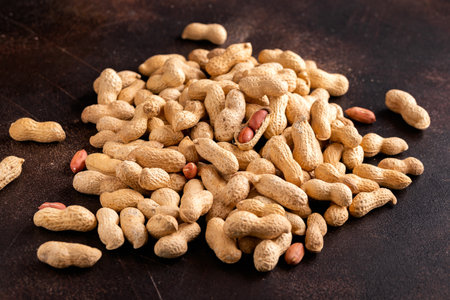 Peanuts or monkey nuts in a shell