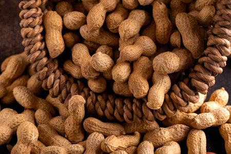 Peanuts or monkey nuts in a shellの写真素材