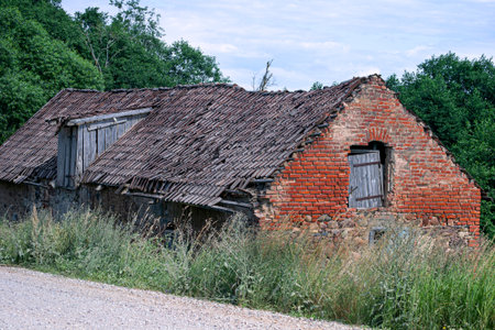 Old stone barn building in the countryside