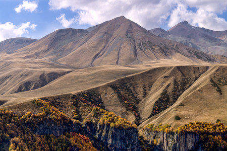 Beautiful view of the Caucasus Mountains in Georgiaの写真素材